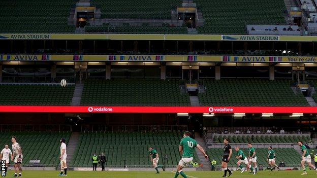 Ireland faced England in the Six Nations behind closed doors on 20 March