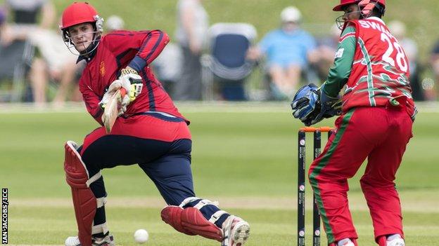 Anthony Kay batting v Oman