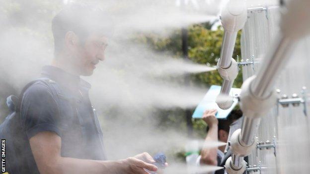 Misting spray tests for Tokyo 2020