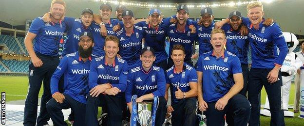 England with the one-day series trophy