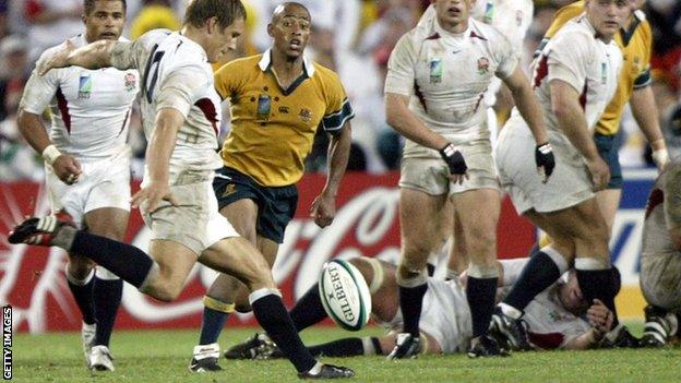 Jonny Wilkinson's drop goal for England in the 2003 World Cup final