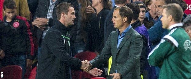 Celtic manager Ronny Deila and Ajax counterpart Frank de Boer