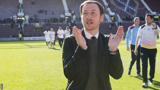 Hearts head coach Ian Cathro