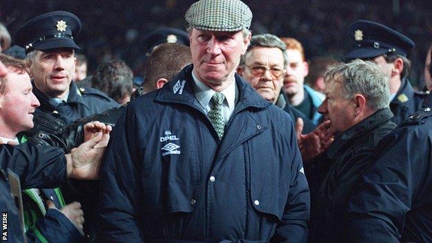 Jack Charlton during his time as Republic of Ireland manager