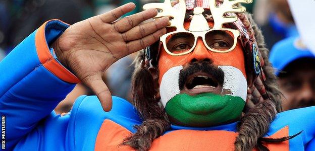 India fans inside the ground at Old Trafford