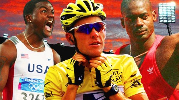 Justin Gatlin, Lance Armstrong and Ben Johnson