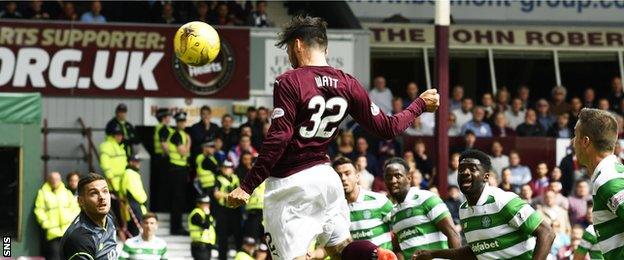 Tony Watt heads a golden opportunity wide in the first half