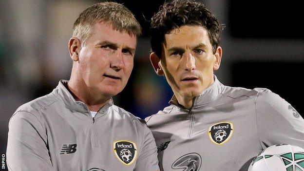 Republic of Ireland boss Stephen Kenny with assistant manager Keith Andrews