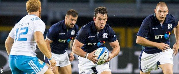 John Hardie in action against Italy