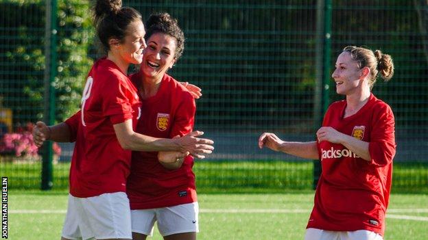 Jersey celebrate a goal