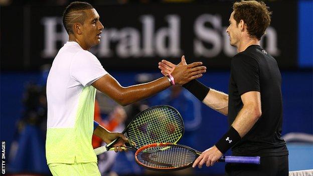 Nick Kyrgios against Andy Murray