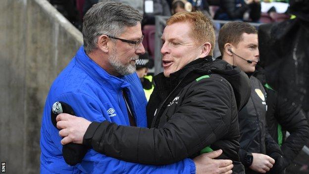 Hearts manager Craig Levein and Hibs' Neil Lennon