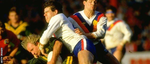 Peter Sterling tackled in the 1984 Australia Tour