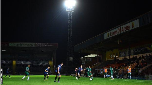 General view of action at Rochdale