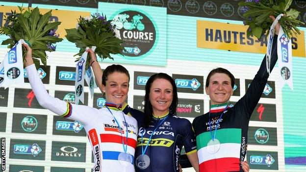 Lizzie Deignan, Annemiek van Vleuten and Elisa Longo Borghini