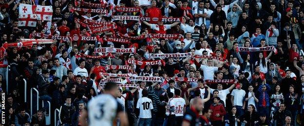 Georgian supporters in Tbilisi