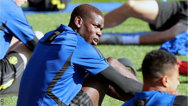 Paul Pogba during Manchester United training in Australia