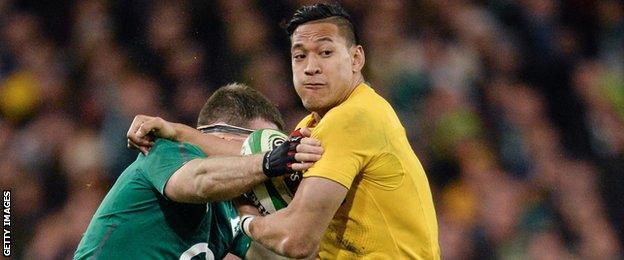 Israel Folau in action against Ireland in 2013