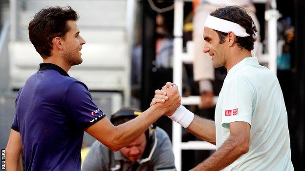 Dominic Thiem and Roger Federer