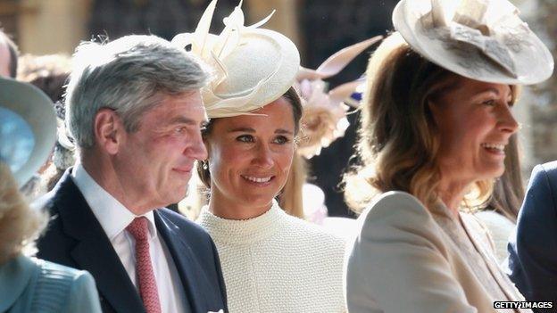 Michael, Pippa and Carole Middleton