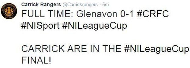 Carrick are celebrating an appearance in a major cup final