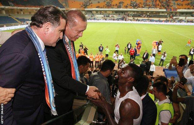 President Erdogan and Emmanuel Adebayor