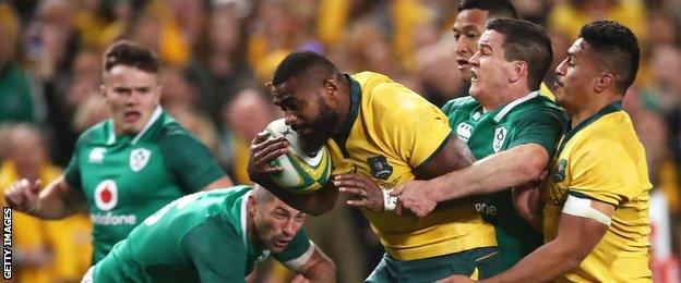 Marika Koroibete's try set up a dramatic final quarter at the Sydney Football Stadium