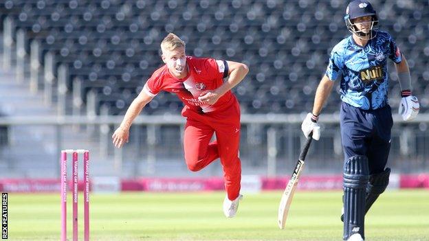 Lancashire's Luke Wood took 4-20 against Yorkshire.