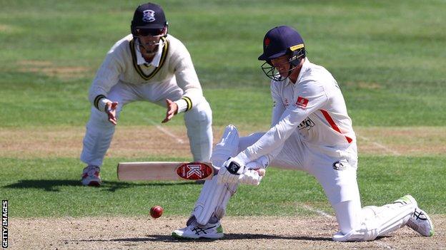 Keaton Jennings plays a reverse sweep