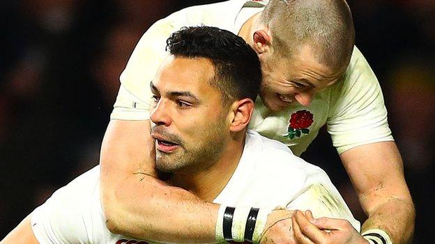 Ben Te'o and Mike Brown celebrate