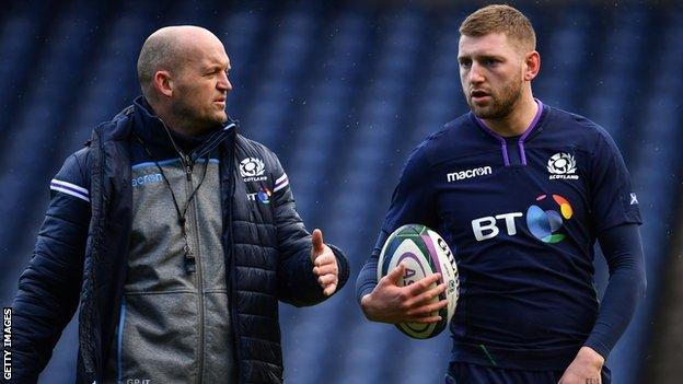 Gregor Townsend with Finn Russell