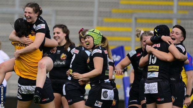 Exeter players celebrate