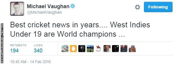 Michael Vaughan on Twitter