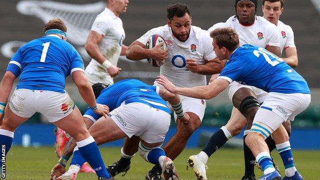 Billy Vunipola playing against Italy