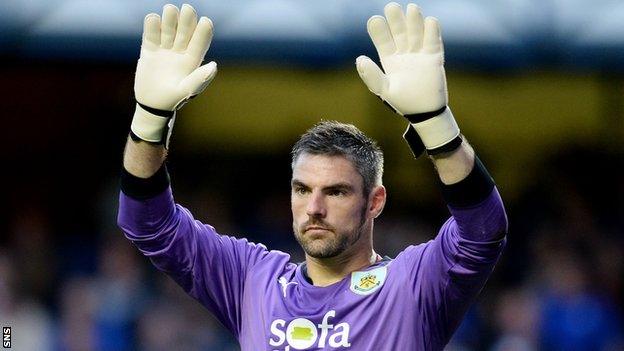 Matt Gilks in action for Burnley against Ragners last summer