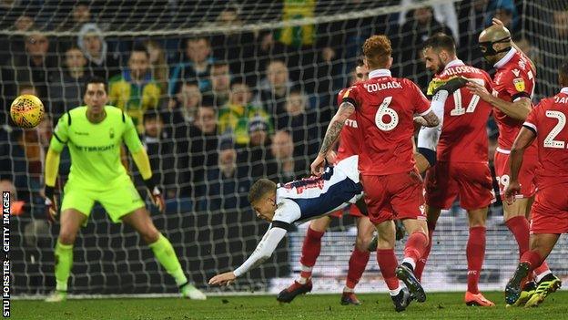 Albion's match-saving penalty was given for Alexander Milošević's challenge on Dwight Gayle