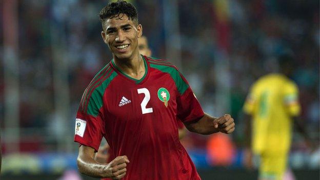 Hakimi Achraf in action for Morocco