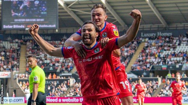 Ben Brereton Diaz celebrates after doubling Blackburn's lead with a classy finish