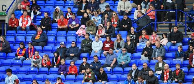 Fans mix at Prenton Park