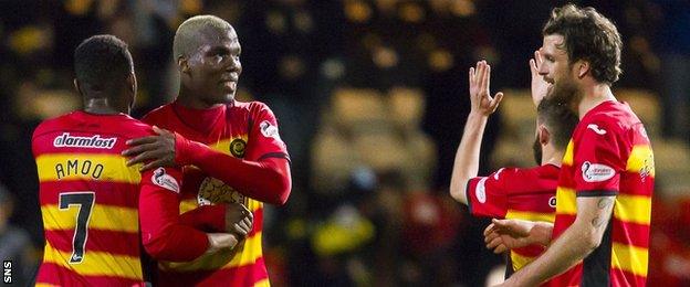 Partick Thistle players celebrate