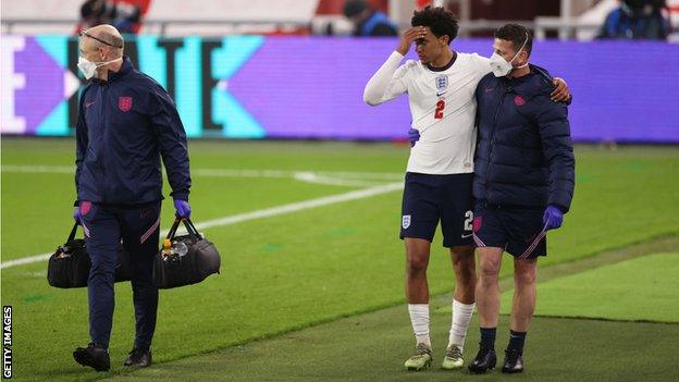 Trent Alexander-Arnold limps off for England against Austria