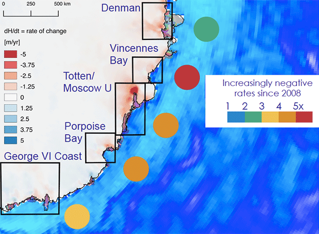 Chart of glacier positions