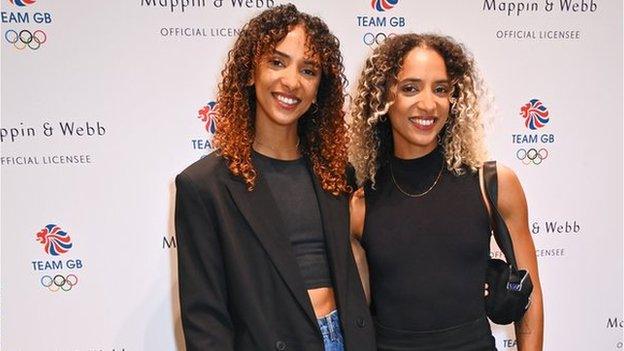 Lina Nielsen and British Olympian Laviai Nielsen attend the Mappin & Webb and Team GB launch on September 14, 2023 in London, England.