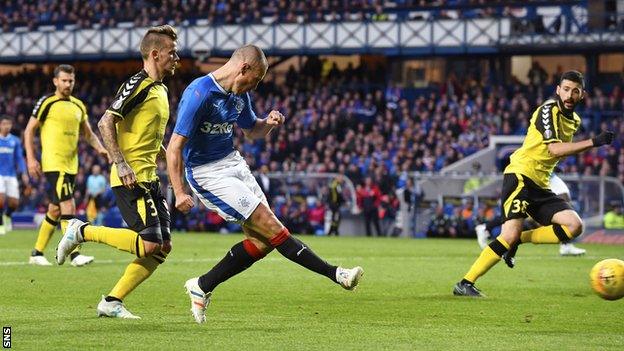 Kenny Miller scores