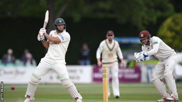 Ross Whiteley batting against Surrey