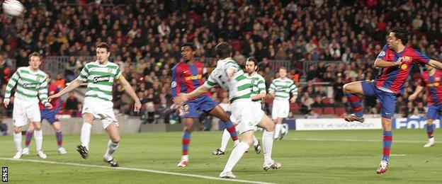 Xavi scored an early goal for Barca from which Celtic never recovered