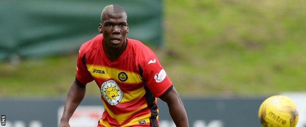 Mathias Pogba came on for his Thistle debut