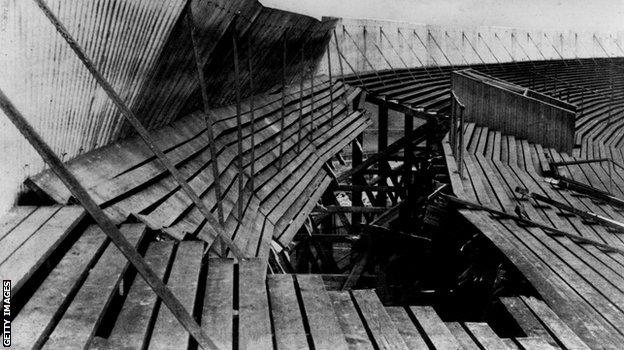 A section of the terracing that collapsed during the 1902 Ibrox disaster