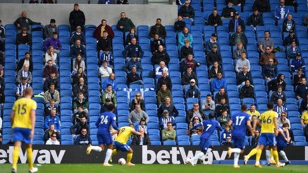 Brighton fans at the Amex Stadium