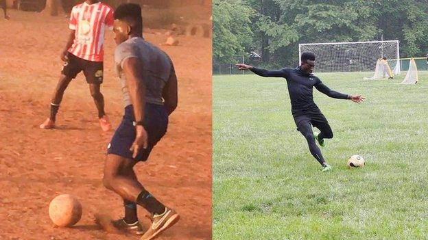 Hellah Sidibe playing football in Mali and in the US